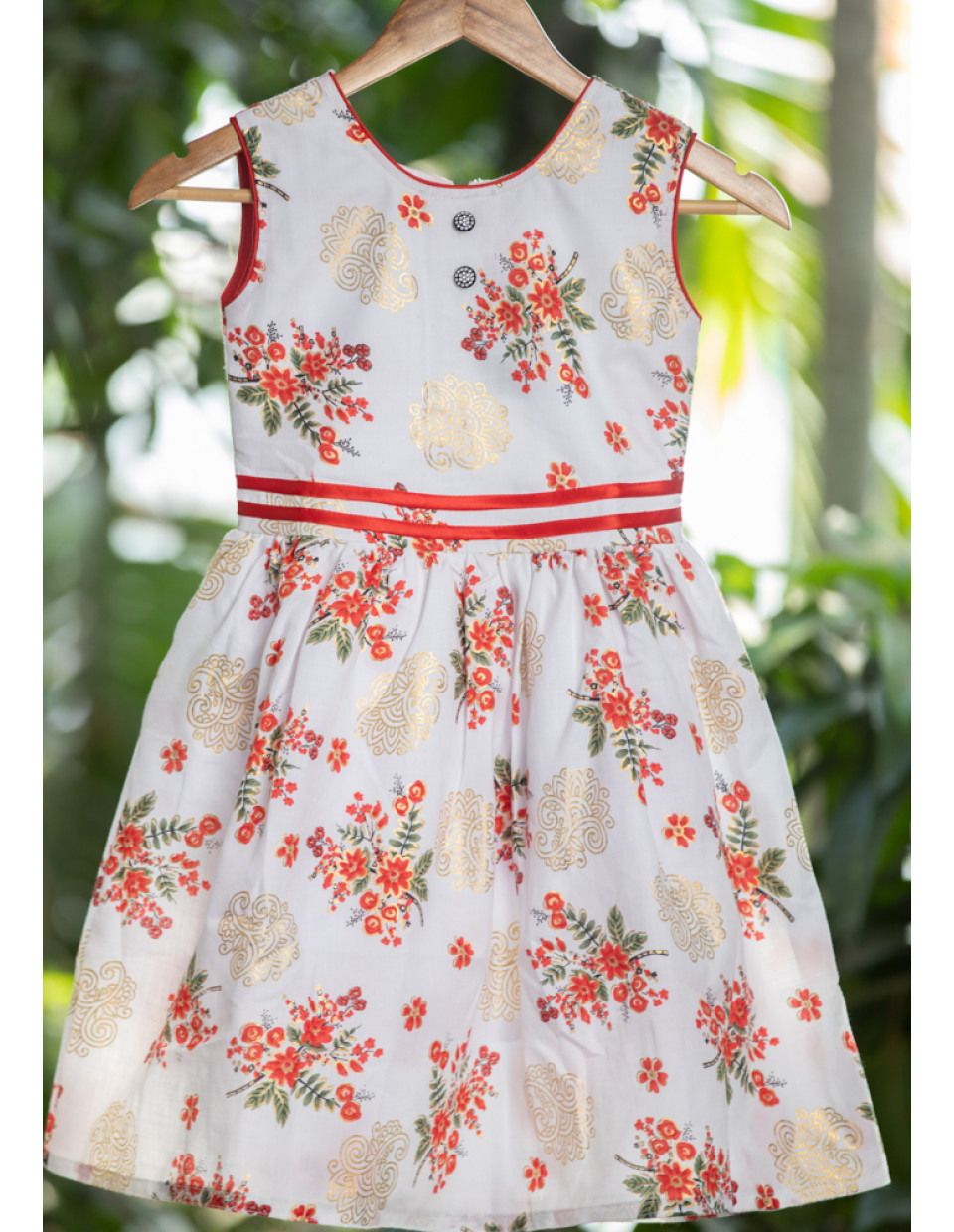 All Over Printed White Kids Dress (KR1205) All Over Printed White Kids Dress (KR1205)